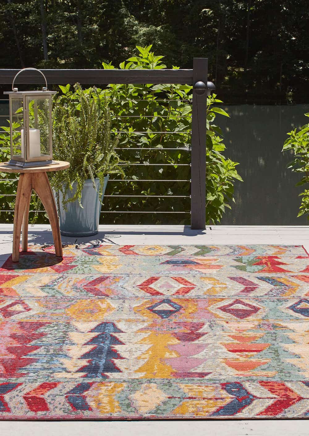 Multicolor 5' 3 x 8' Outdoor Modern Rug eSaleRugs