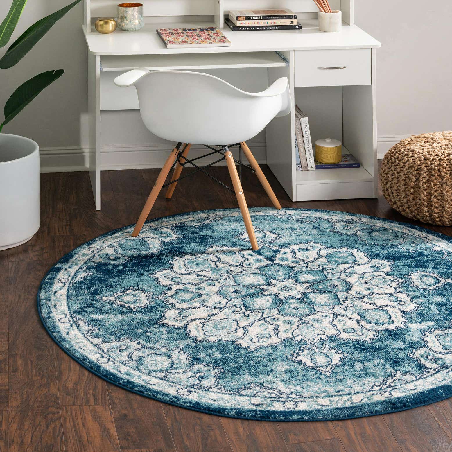 Navy Blue 7' 10 x 7' 10 Parker Round Rug