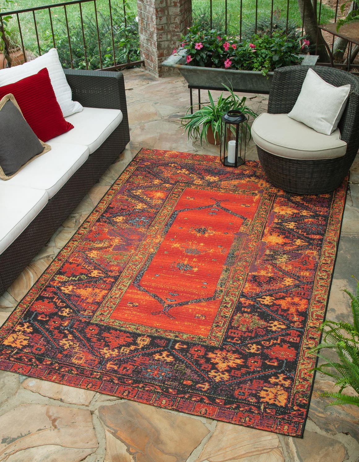 Multicolor 7' 10 x 10' Outdoor Tribal Rug eSaleRugs