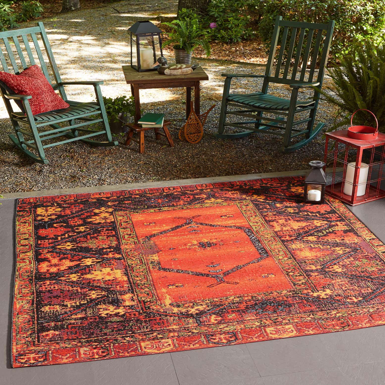 Multicolor 6' x 6' Outdoor Tribal Square Rug eSaleRugs