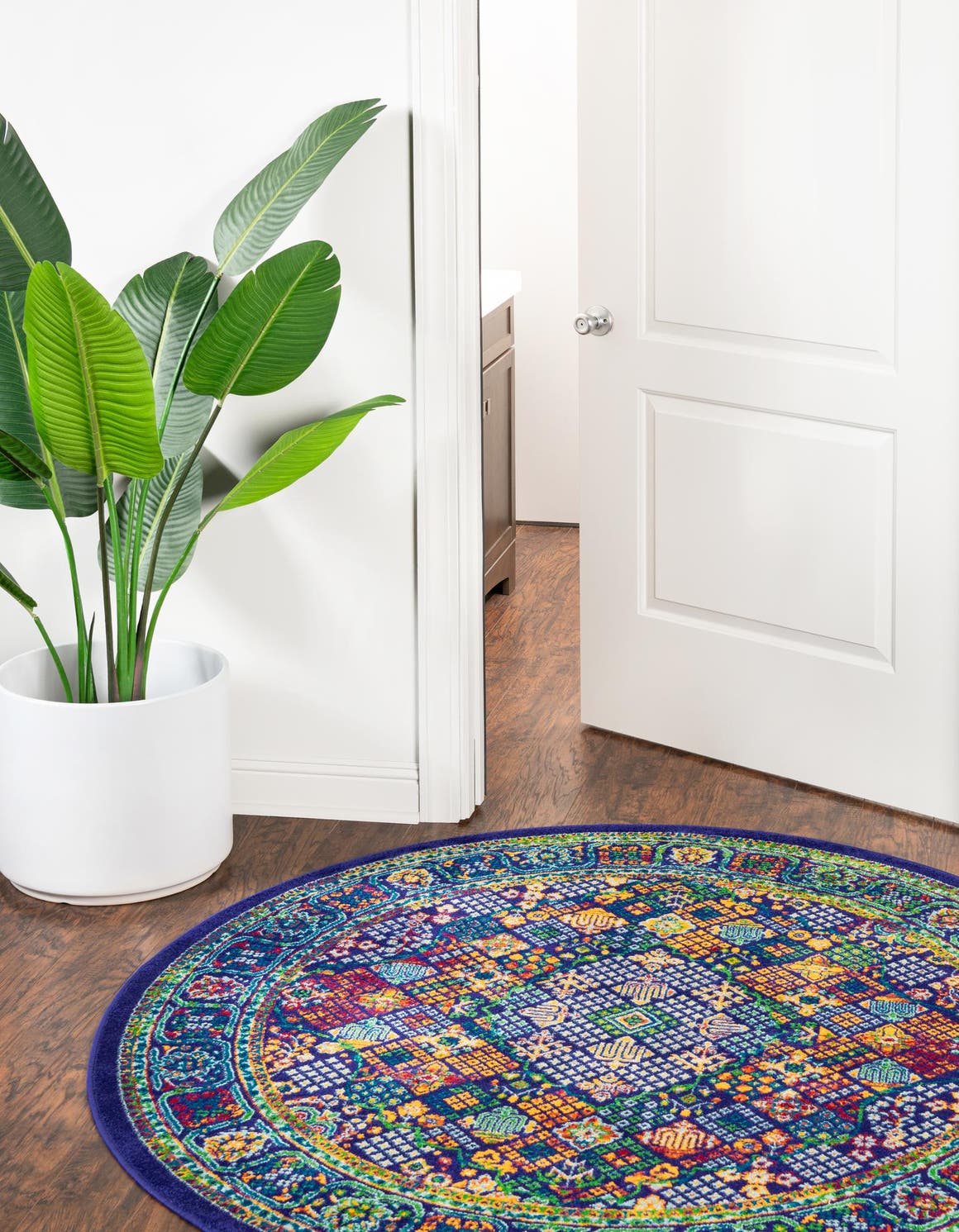 Navy Blue 5' 3 x 5' 3 Calypso Round Rug eSaleRugs