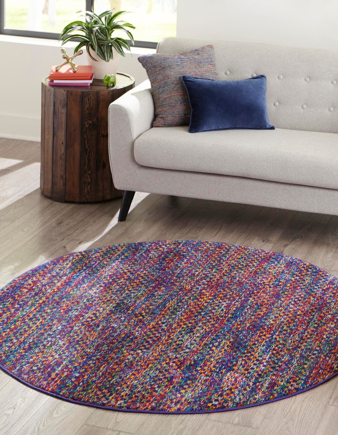 Multicolor 5' 3 x 5' 3 Calypso Round Rug