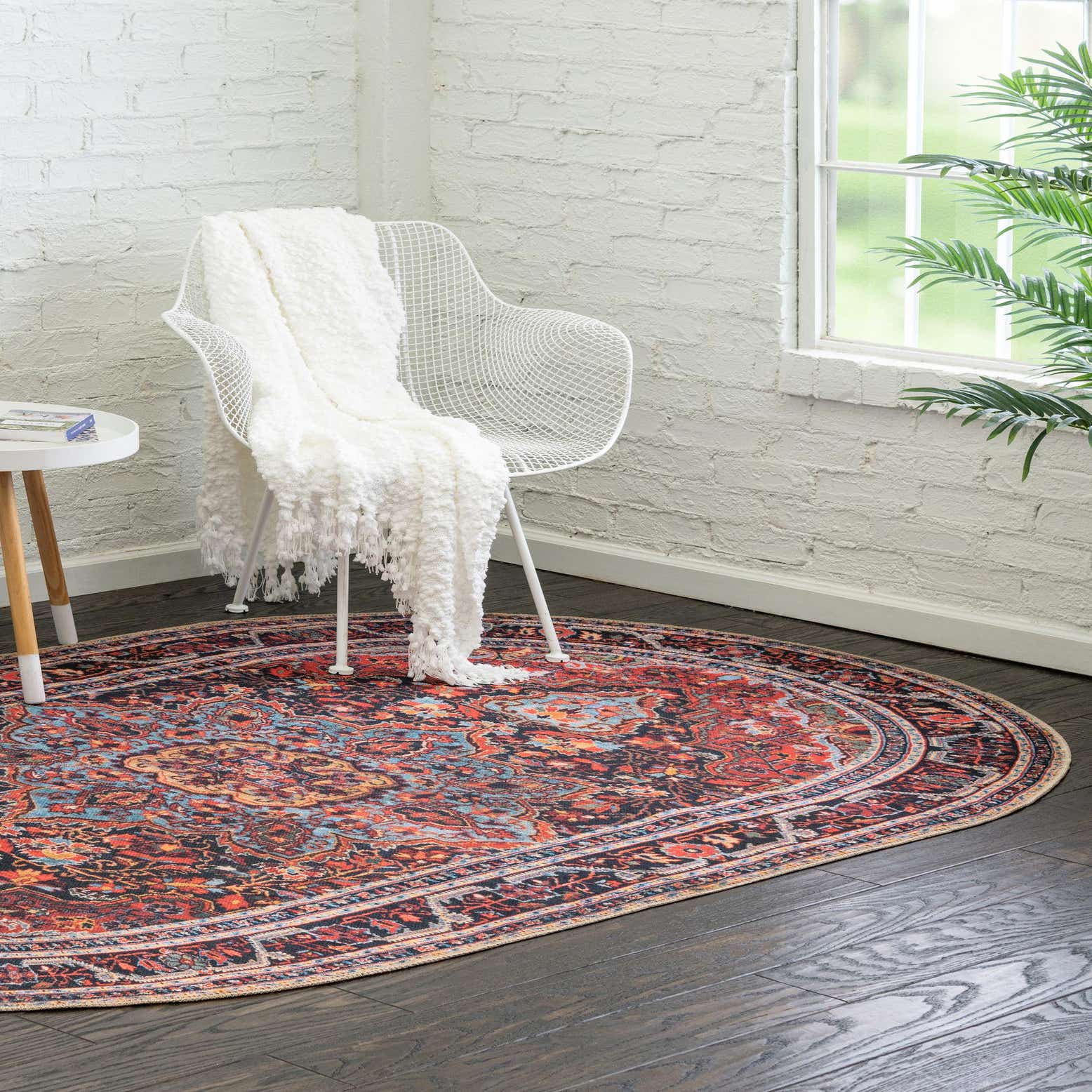 Burgundy 5' x 8' Timeless Oval Rug