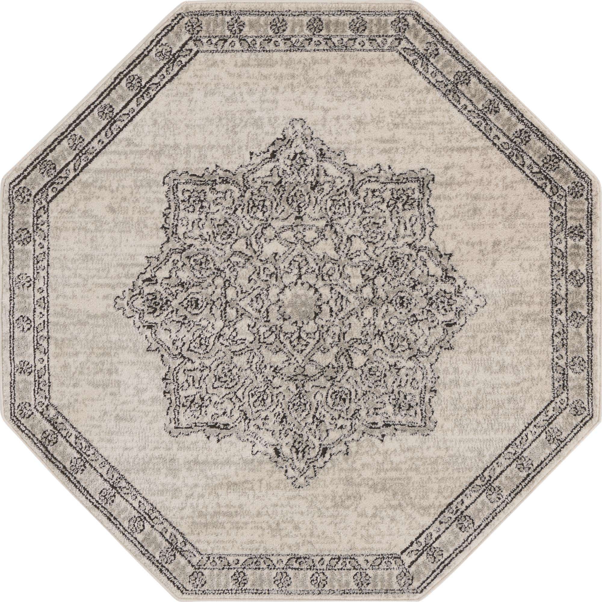 Ivory 4' x 4' Nyla Octagon Rug