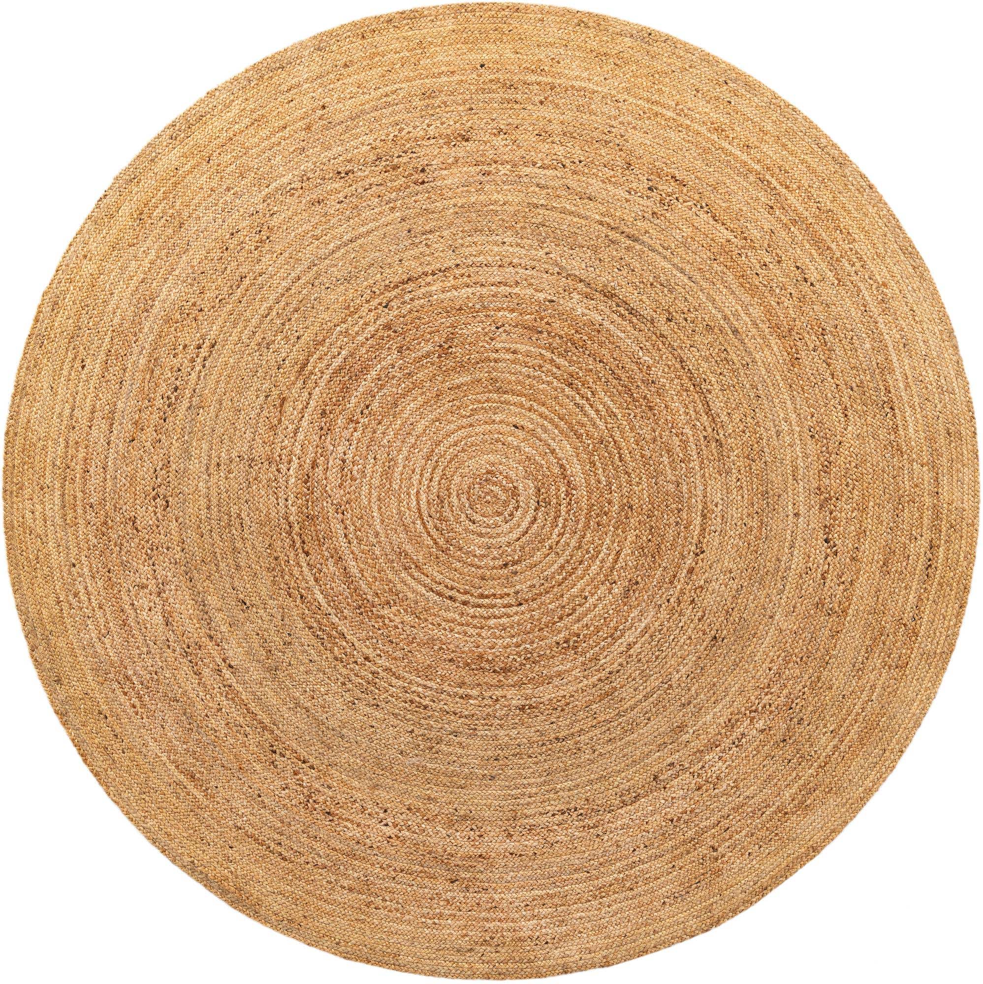 Natural 10' 2 x 10' 2 Braided Jute Luxe Round Rug | HandKnotted.com
