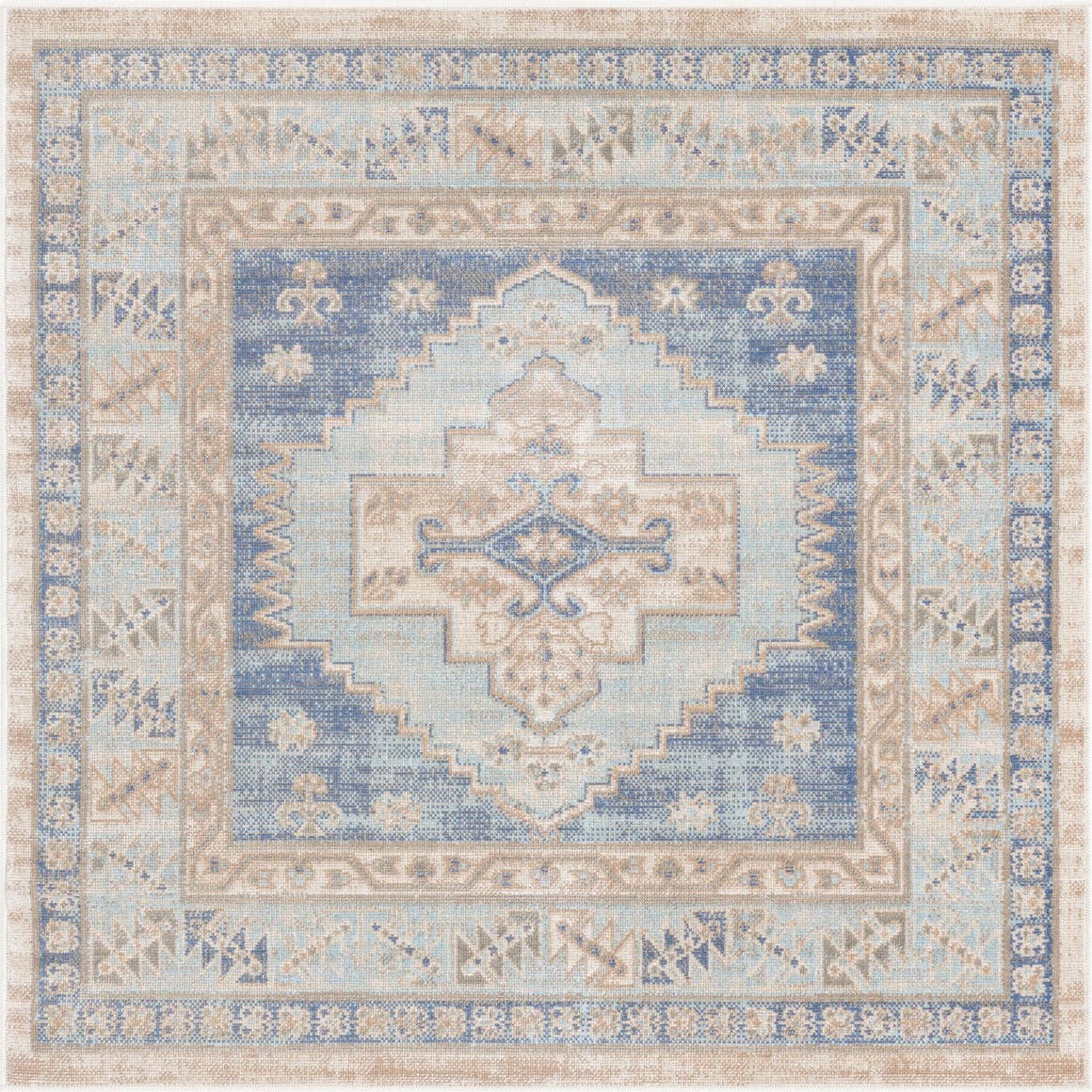 Sky Blue 4' x 4' Whitney Square Rug
