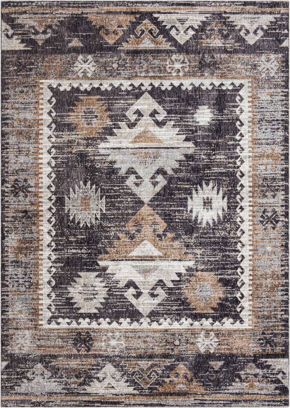 Charcoal Gray 7' 10 x 10' Eco Southwestern Rug