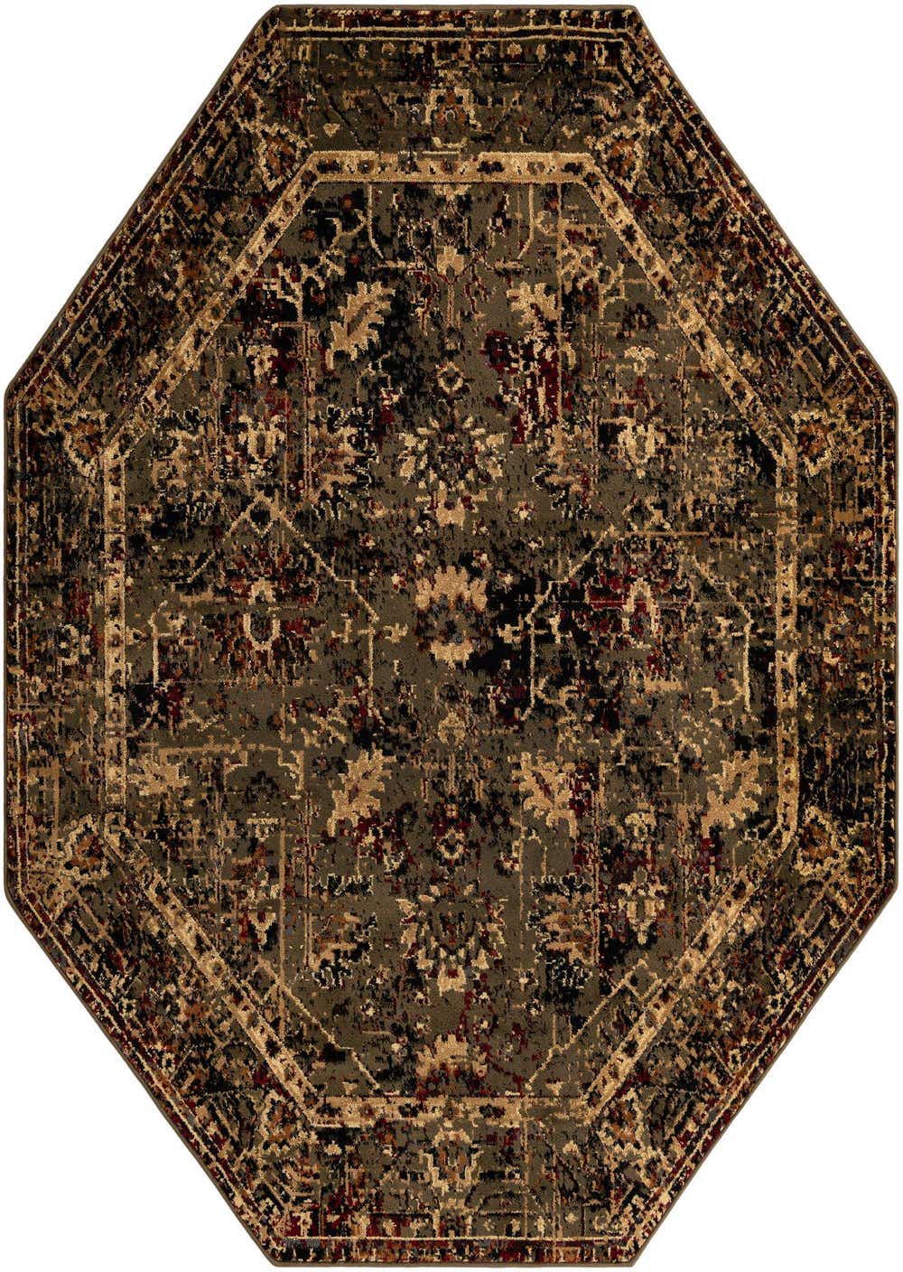 Green 8' x 8' Saturn Octagon Rug eSaleRugs