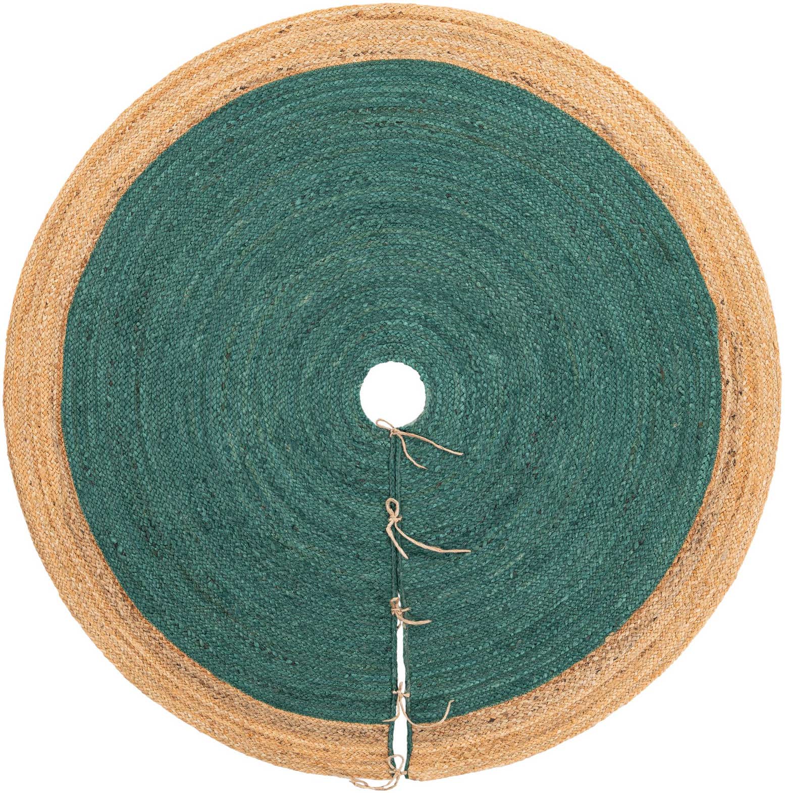 5' 1 x 5' 1 Hand Braided Christmas Tree Skirt