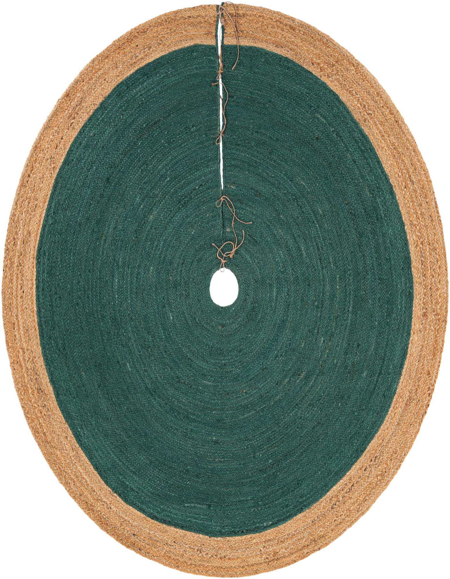 Primary image 7' 1 x 7' 1 Hand Braided Christmas Tree Skirt