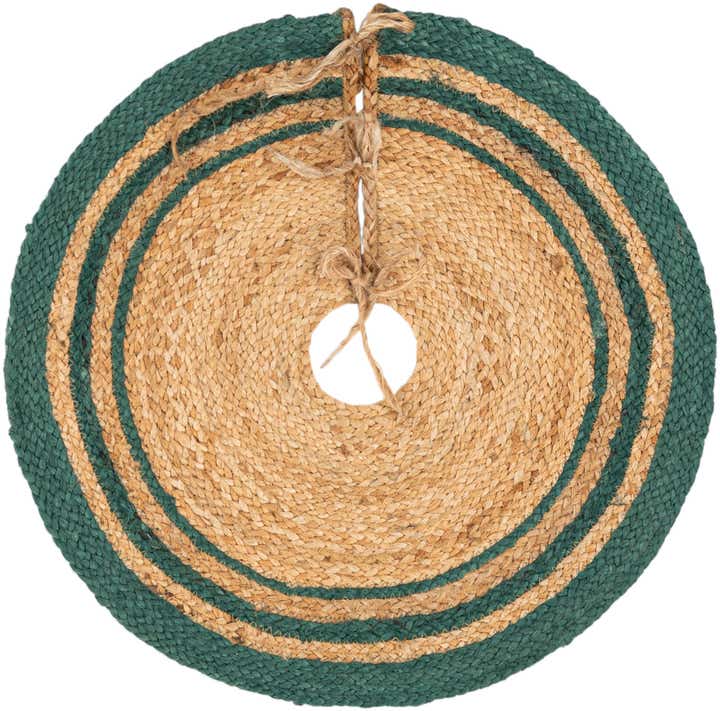 2' 2 x 2' 2 Hand Braided Christmas Tree Skirt