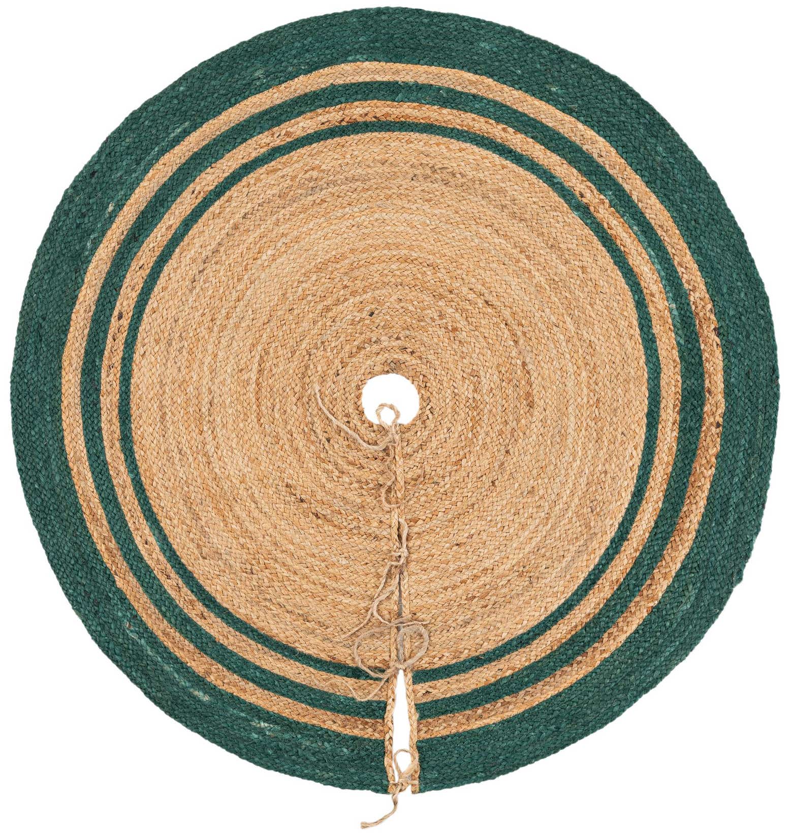 4' 1 x 4' 1 Hand Braided Christmas Tree Skirt