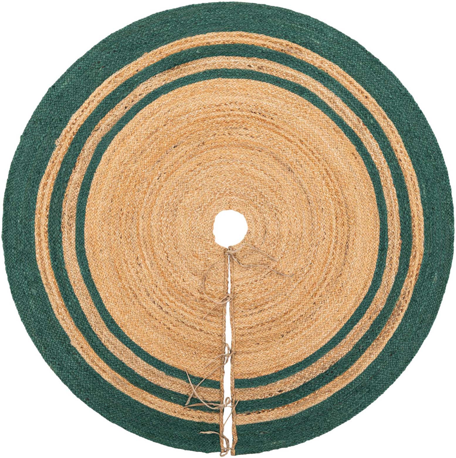 Primary image 5' 1 x 5' 1 Hand Braided Christmas Tree Skirt