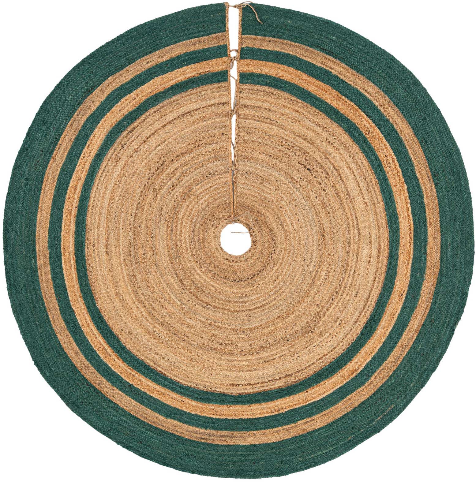 7' 1 x 7' 1 Hand Braided Christmas Tree Skirt