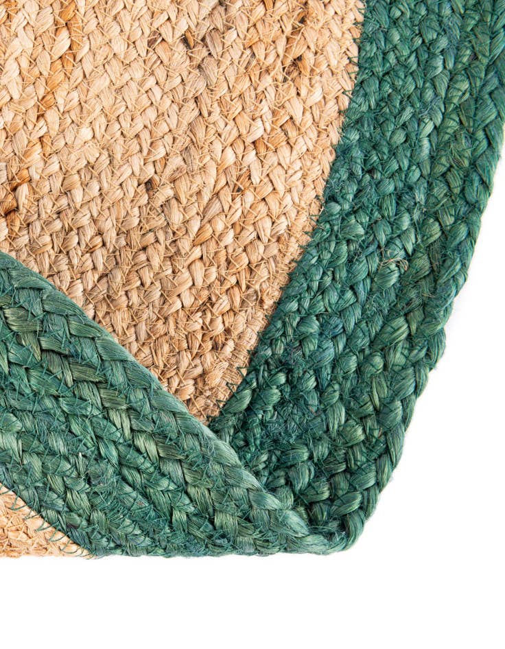 Detail image of 6' 1 x 6' 1 Hand Braided Christmas Tree Skirt