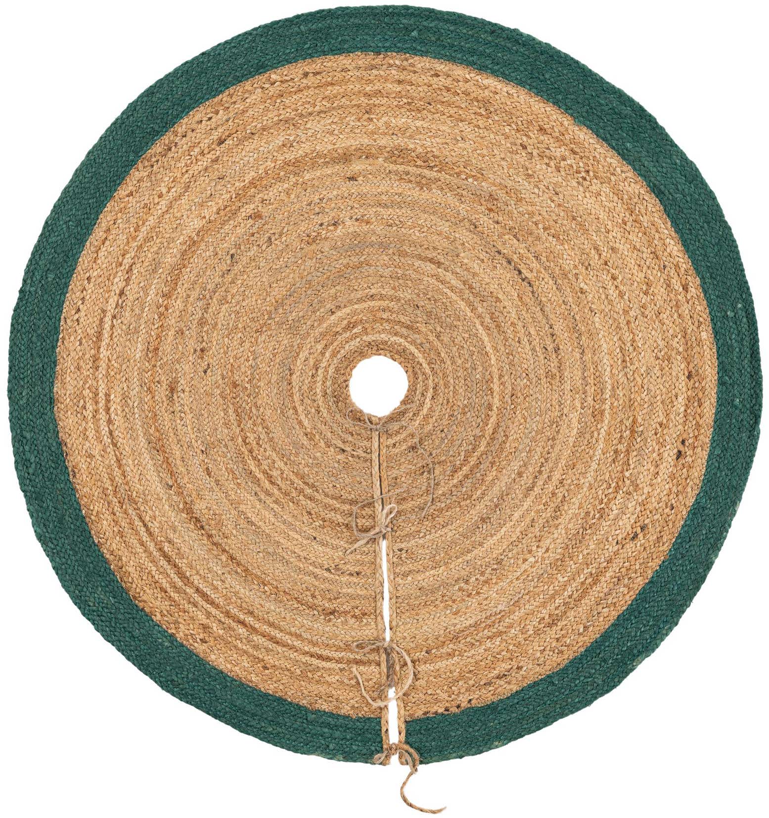 Primary image 4' 1 x 4' 1 Hand Braided Christmas Tree Skirt