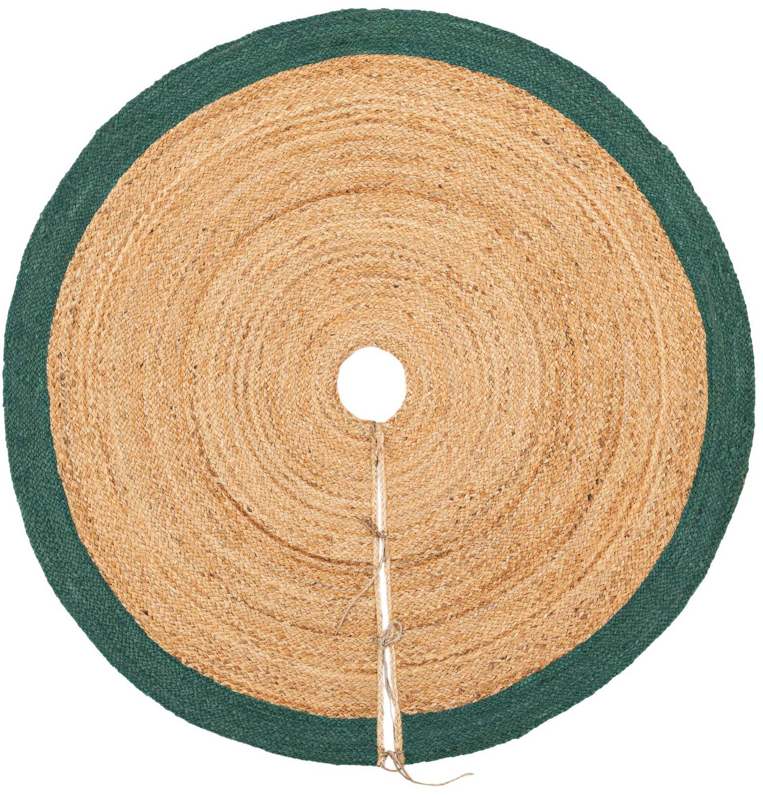 Primary image 5' 1 x 5' 1 Hand Braided Christmas Tree Skirt