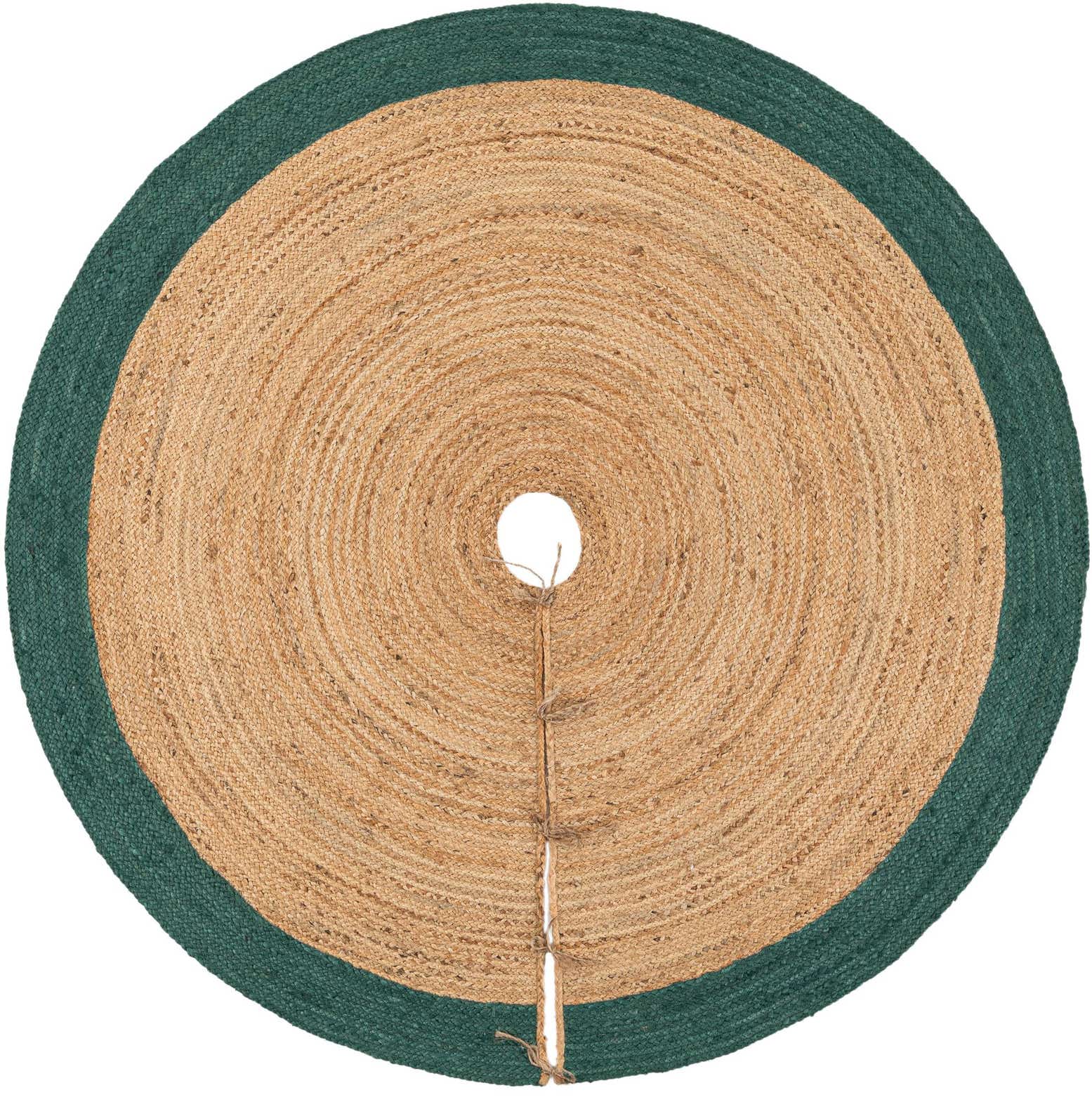 6' 1 x 6' 1 Hand Braided Christmas Tree Skirt