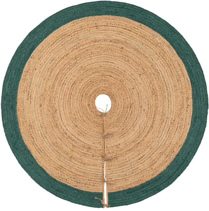 6' 1 x 6' 1 Hand Braided Christmas Tree Skirt