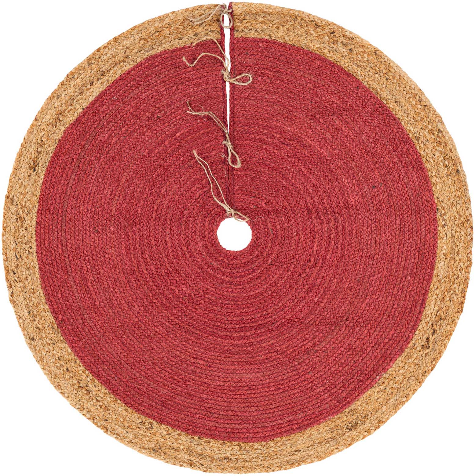 Primary image 4' 1 x 4' 1 Hand Braided Christmas Tree Skirt