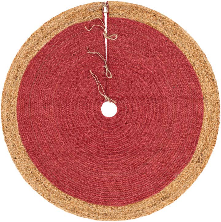 4' 1 x 4' 1 Hand Braided Christmas Tree Skirt