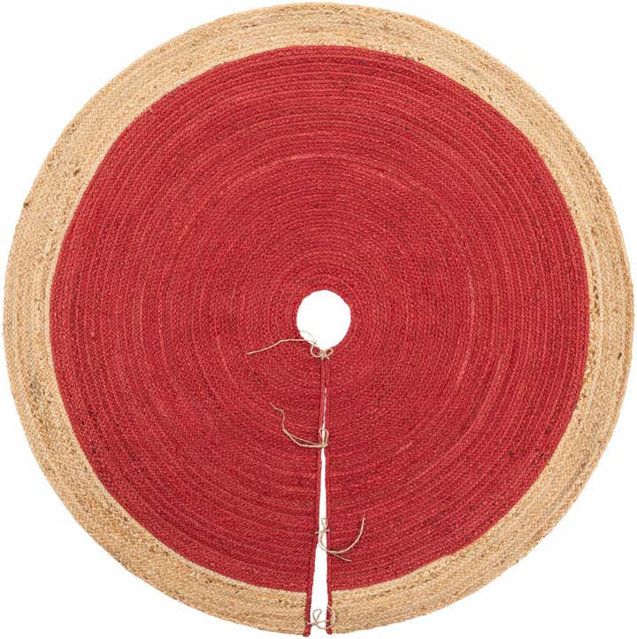 5' 1 x 5' 1 Hand Braided Christmas Tree Skirt