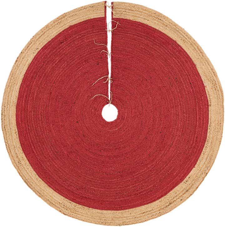 6' 1 x 6' 1 Hand Braided Christmas Tree Skirt