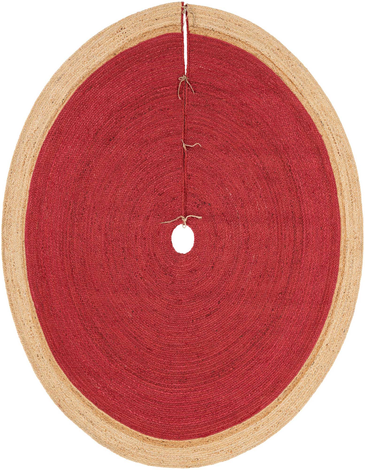 Primary image 7' 1 x 7' 1 Hand Braided Christmas Tree Skirt