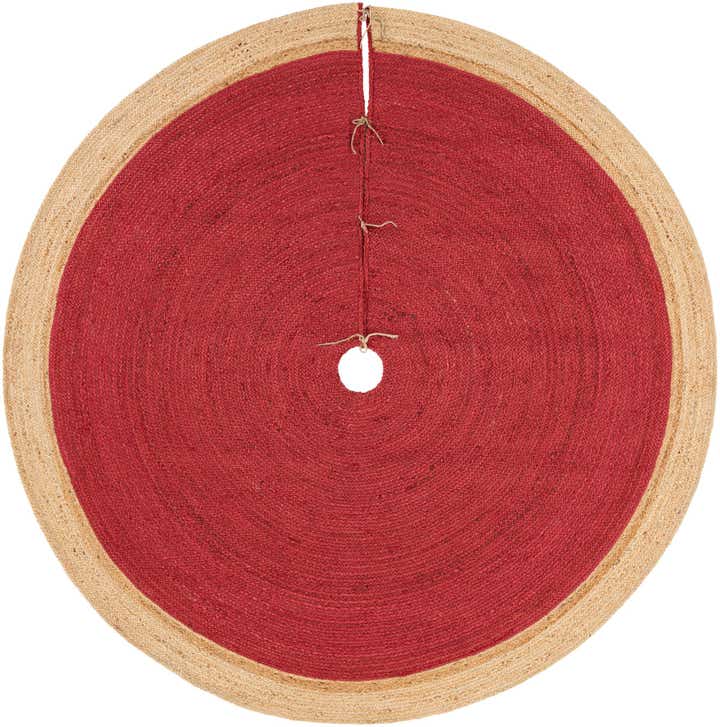 7' 1 x 7' 1 Hand Braided Christmas Tree Skirt