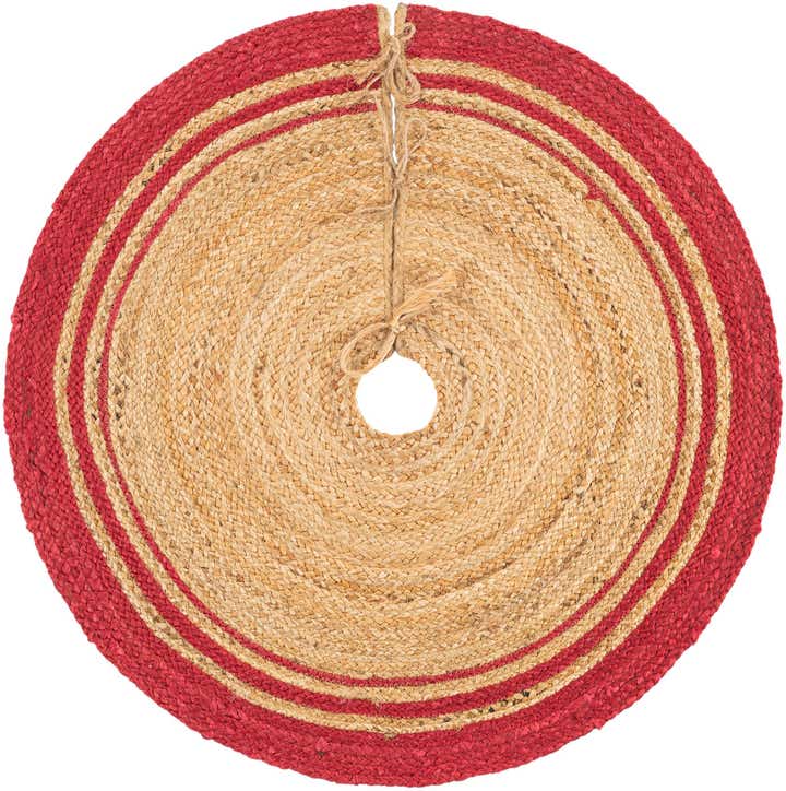 3' 1 x 3' 1 Hand Braided Christmas Tree Skirt
