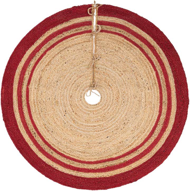 4' 1 x 4' 1 Hand Braided Christmas Tree Skirt