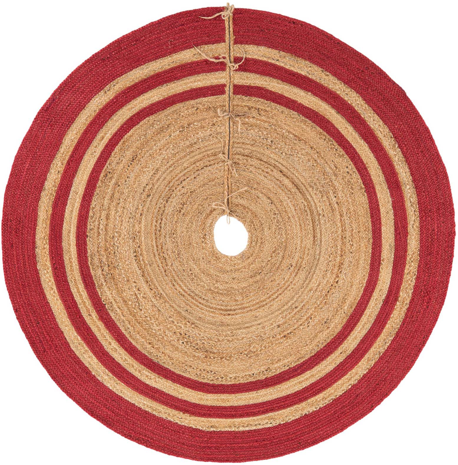 6' 1 x 6' 1 Hand Braided Christmas Tree Skirt
