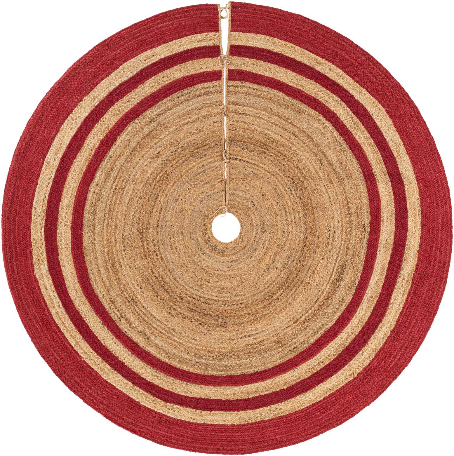 7' 1 x 7' 1 Hand Braided Christmas Tree Skirt