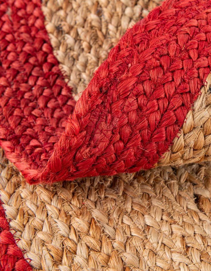 Detail image of 6' 1 x 6' 1 Hand Braided Christmas Tree Skirt