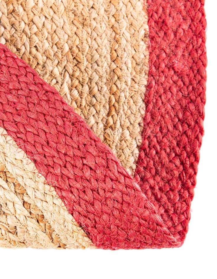 Detail image of 6' 1 x 6' 1 Hand Braided Christmas Tree Skirt