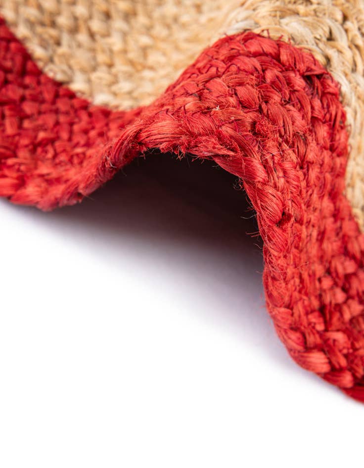 Detail image of 6' 1 x 6' 1 Hand Braided Christmas Tree Skirt