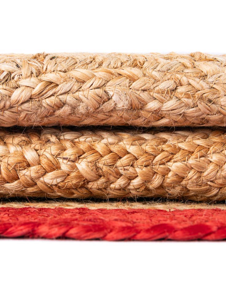 Detail image of 7' 1 x 7' 1 Hand Braided Christmas Tree Skirt