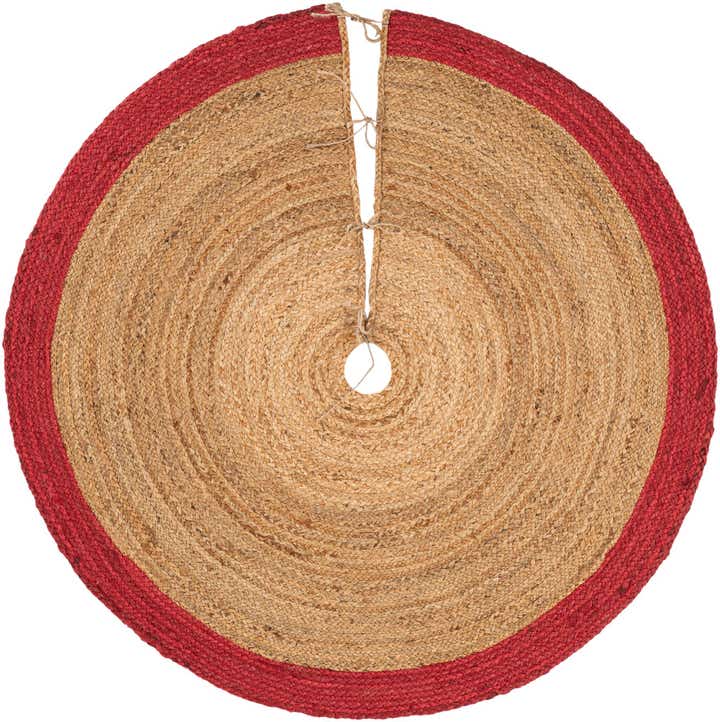4' 1 x 4' 1 Hand Braided Christmas Tree Skirt