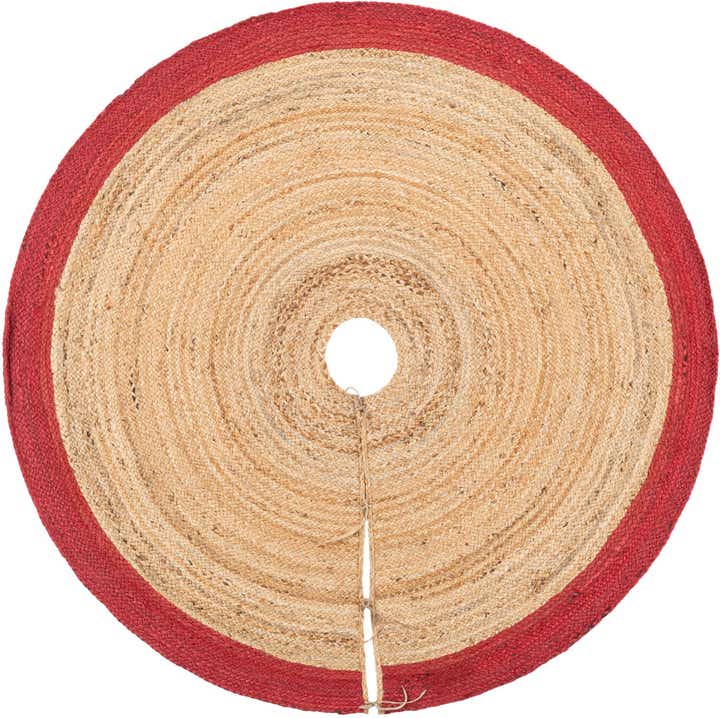 5' 1 x 5' 1 Hand Braided Christmas Tree Skirt