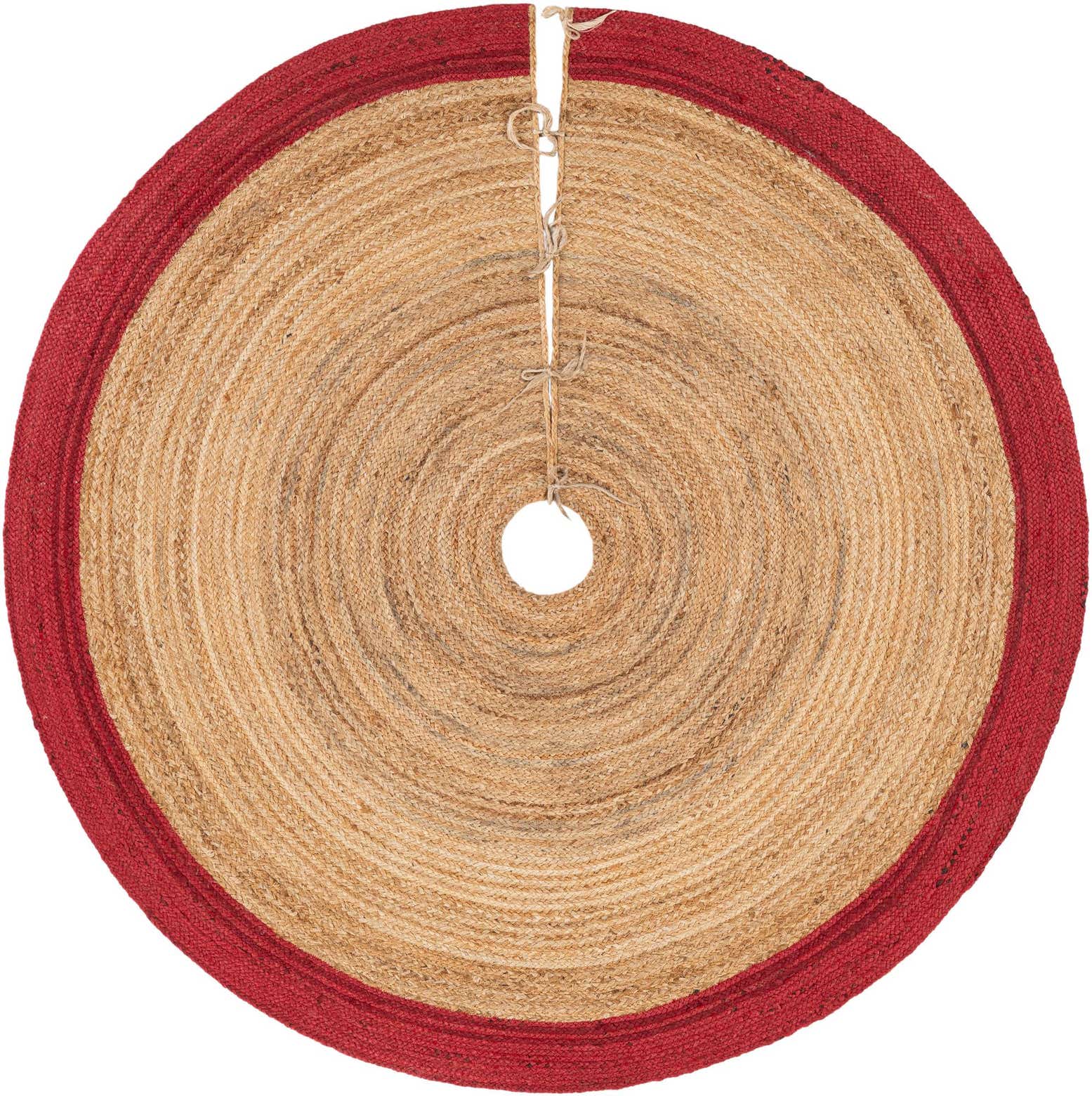 6' 1 x 6' 1 Hand Braided Christmas Tree Skirt
