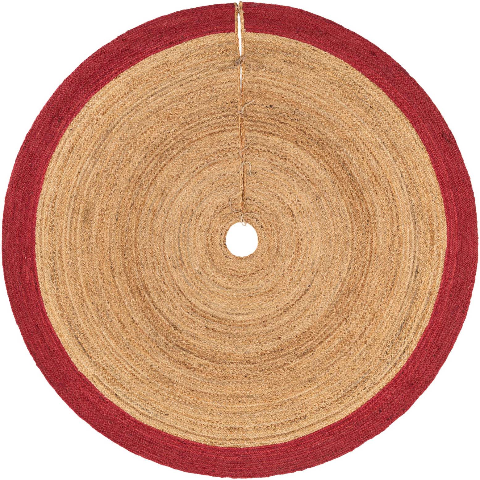 7' 1 x 7' 1 Hand Braided Christmas Tree Skirt