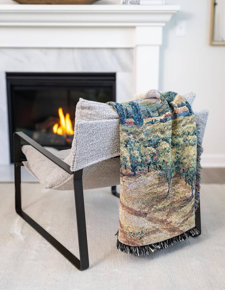 Detail image of 4' 6 x 6' Vineyard At Dusk Throw Blanket