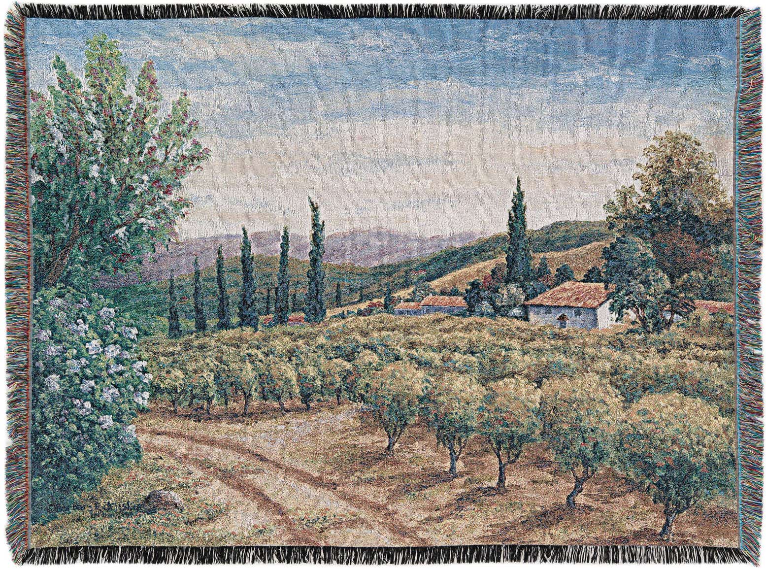 4' 6 x 6' Vineyard At Dusk Throw Blanket