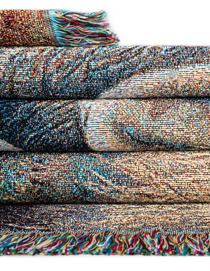 Detail image of 4' 6 x 6' Loving Mother Elephant & Calf Throw Blanket