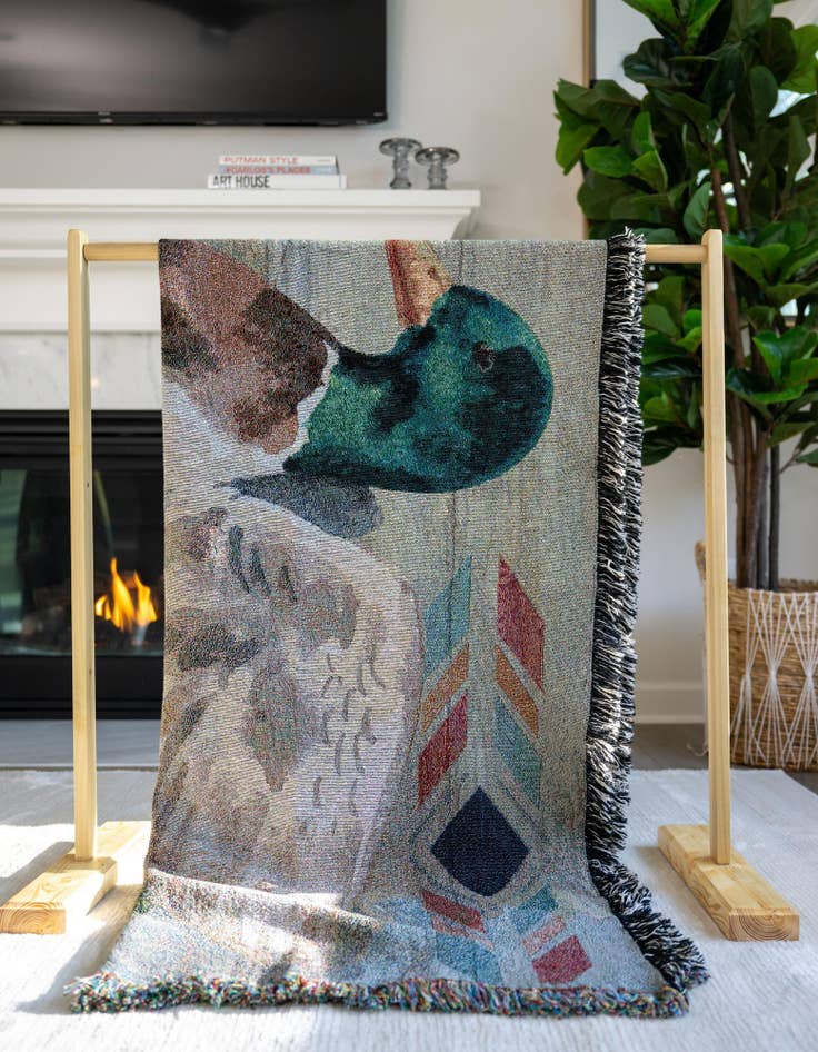 Detail image of 4' 6 x 6' Animals Lodge 1 Throw Blanket