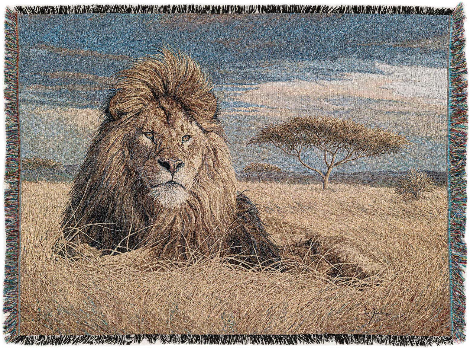 4' 6 x 6' King Of The Pride Throw Blanket