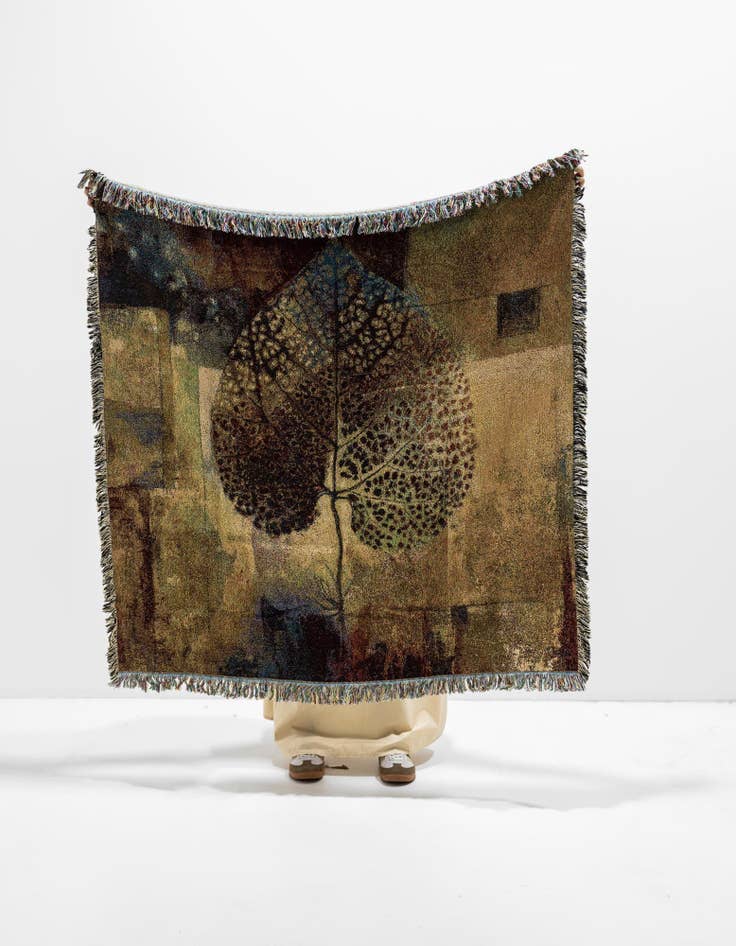 Detail image of 4' 6 x 4' 9 Abstract Autumn Small Throw Blanket