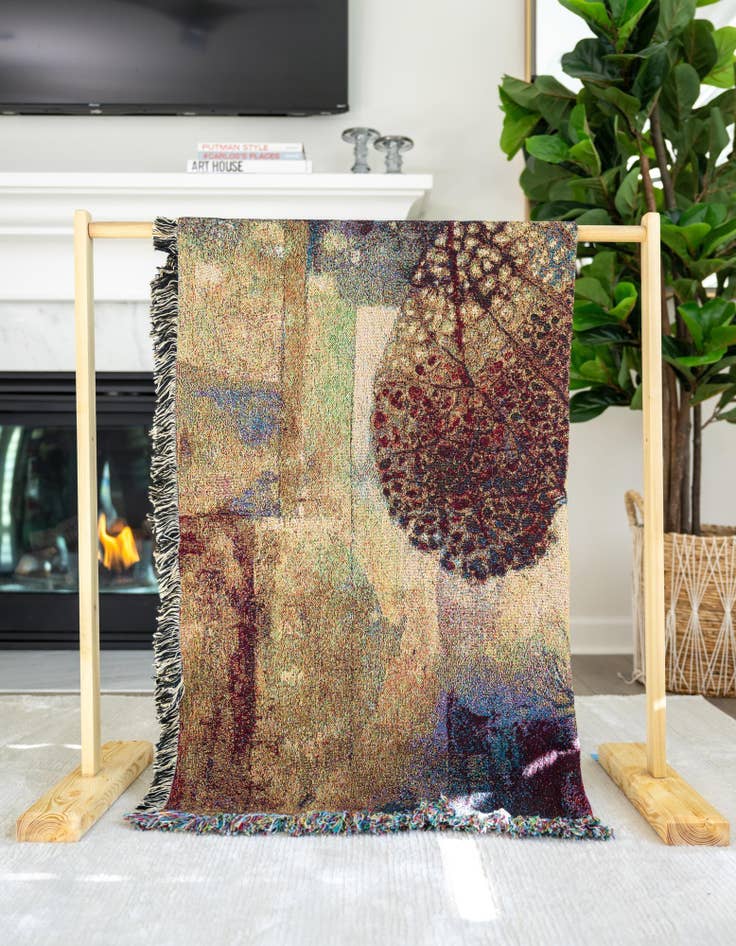 Detail image of 4' 6 x 4' 9 Abstract Autumn Small Throw Blanket