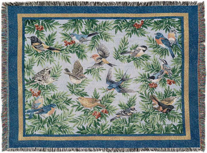 4' 6 x 6' Songbirds Throw Blanket