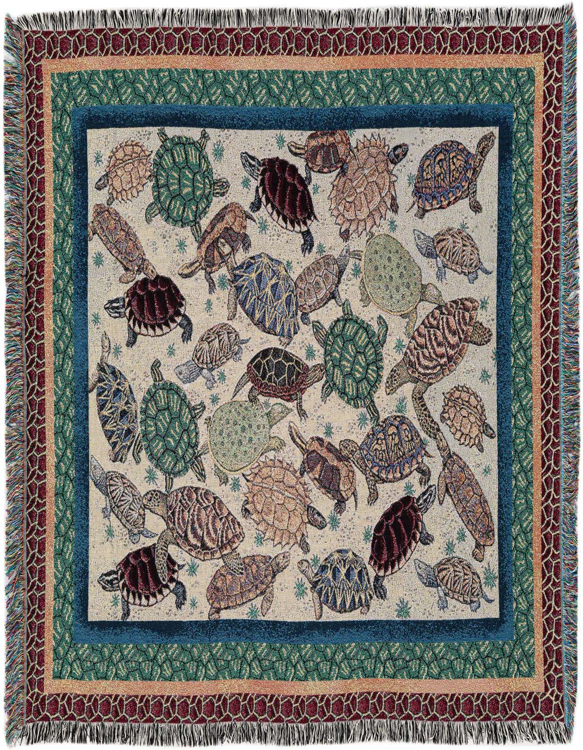 Primary image 4' 6 x 6' Turtles Throw Blanket